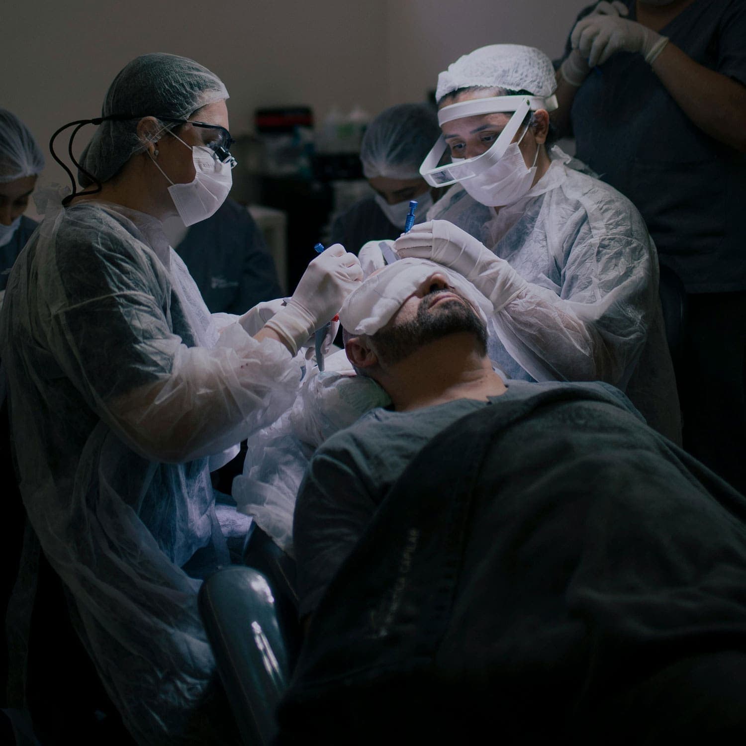 Patient during FUT hair transplant consultation at HAIRMD Englewood NJ